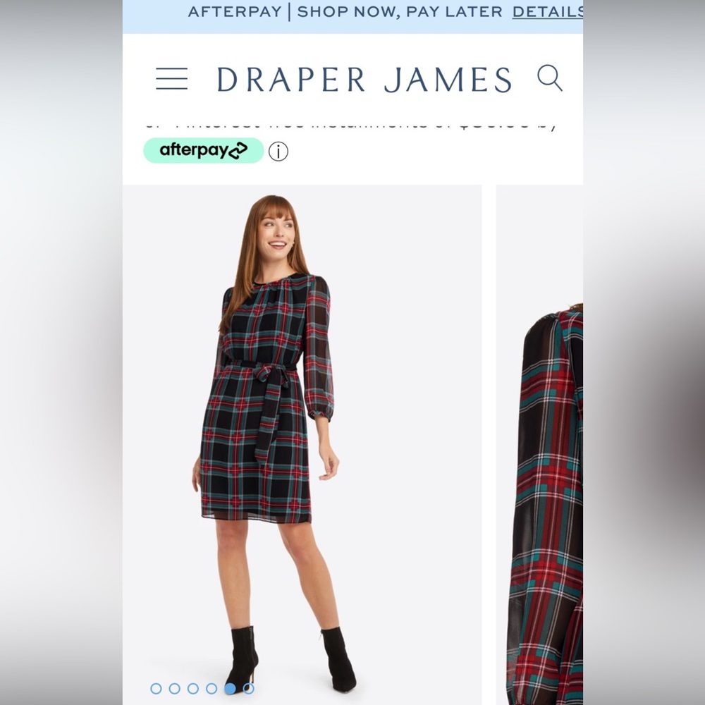 NWT Draper James Beau Plaid Belted Shift Dress
